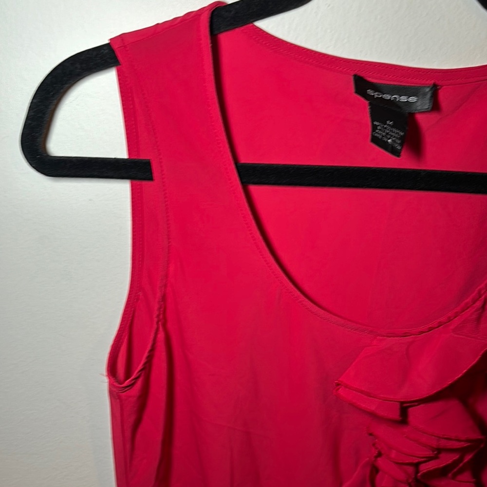 Spense Pink Ruffled Fitted Tank Top - Picture 9 of 15